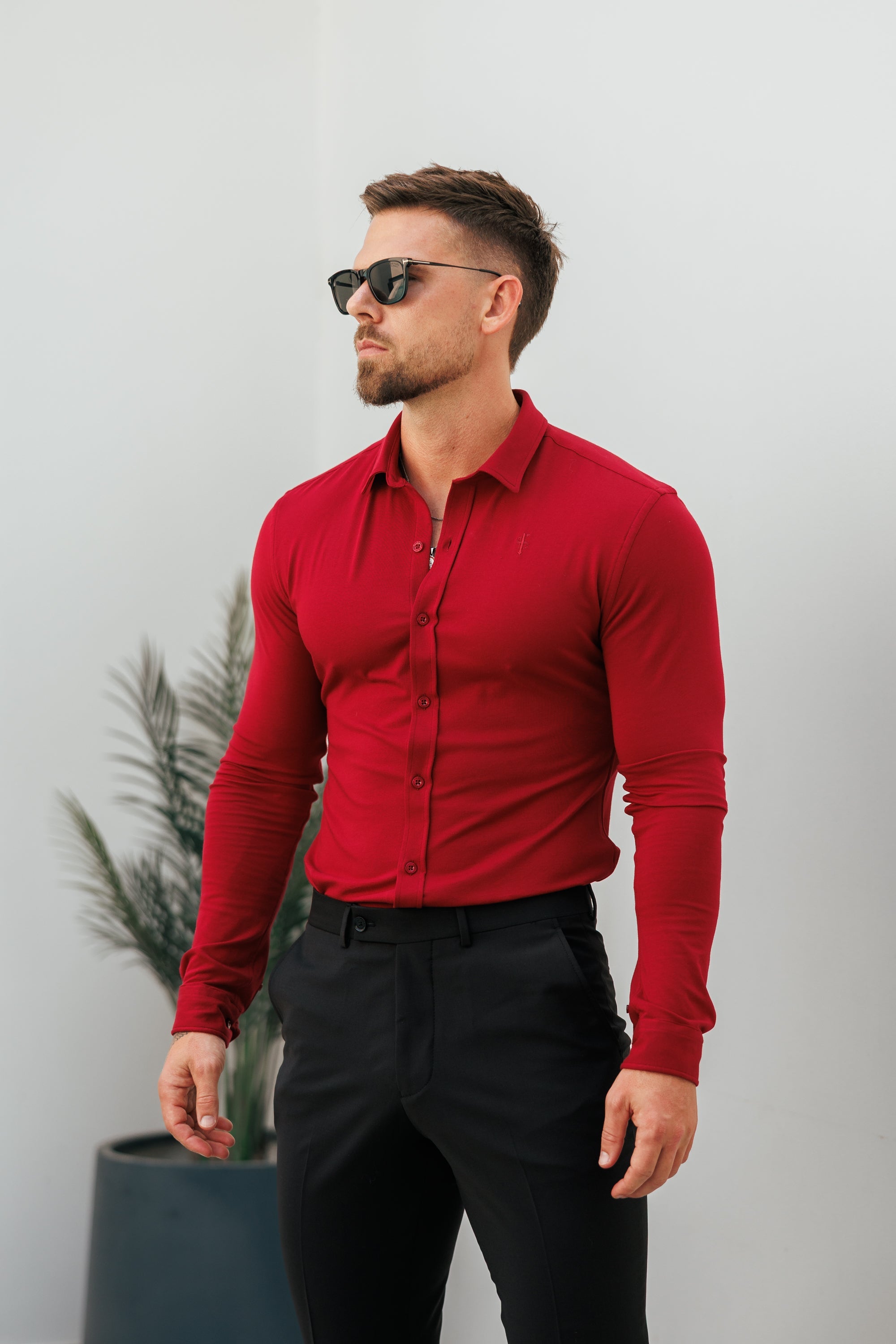 Father Sons Fitted Ox Blood Long Sleeve Jersey - FSD002