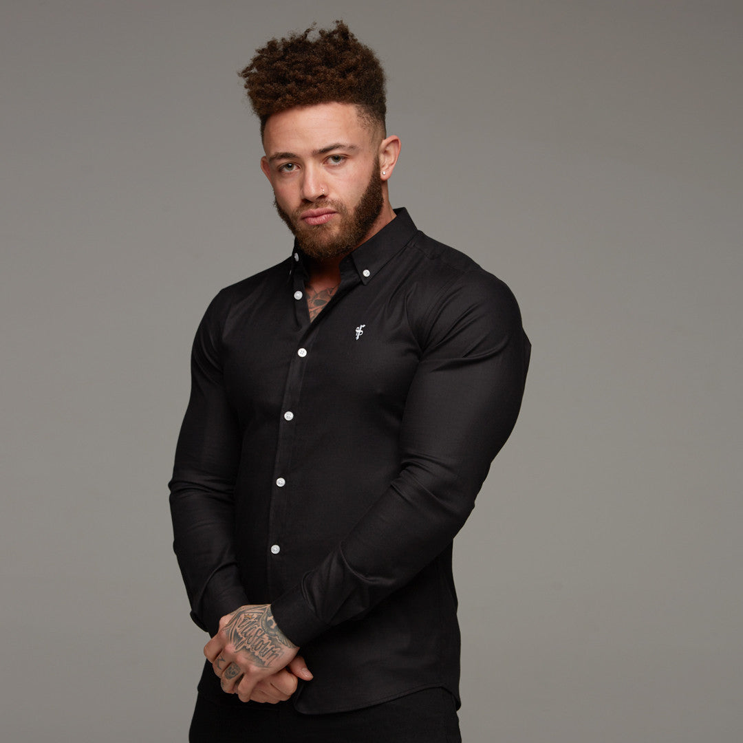 Father Sons Super Slim Stretch Classic Oxford Black - FS302